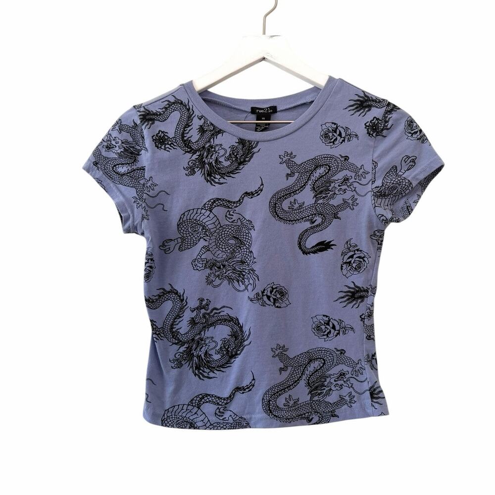 Rue21 Dragon Print Baby Tee Y2K Grunge Fairycore Graphic Top XS